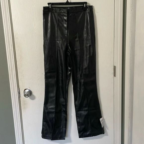 ASOS Pants - ASOS Design NWT Pleather Black High Rise Flare Pants Size 8